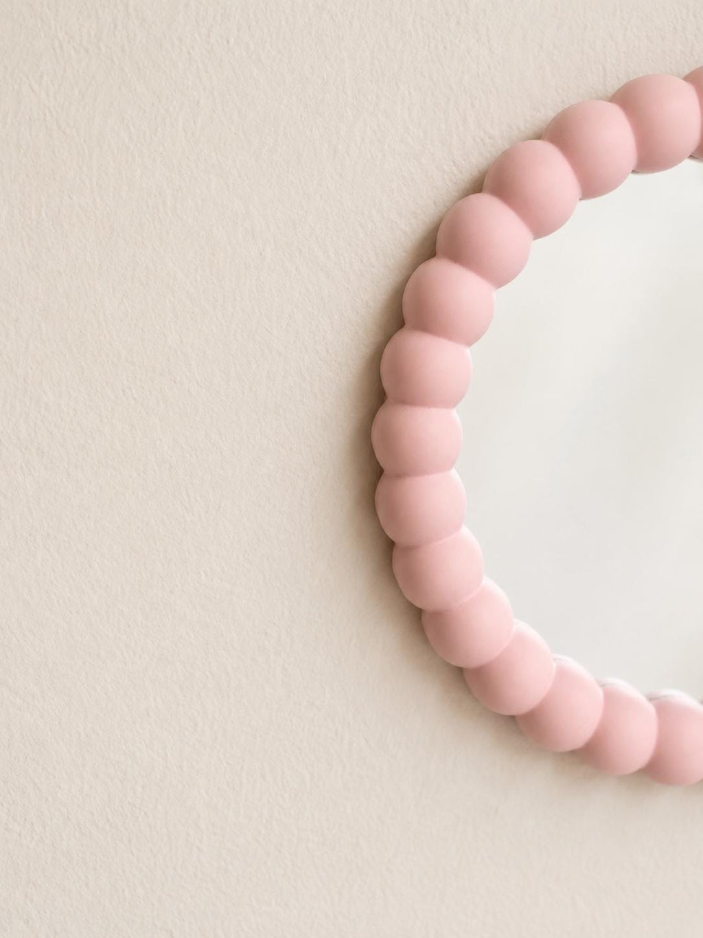 Handmade Pink Beaded Round Mirror