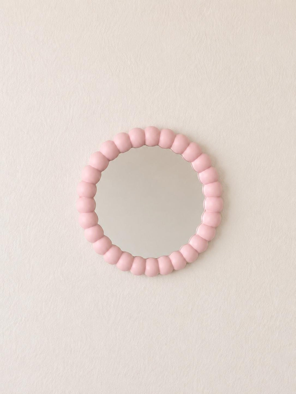 Handmade Pink Beaded Round Mirror