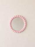 Handmade Pink Beaded Round Mirror