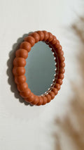 Handmade Terracotta Beaded Round Mirror